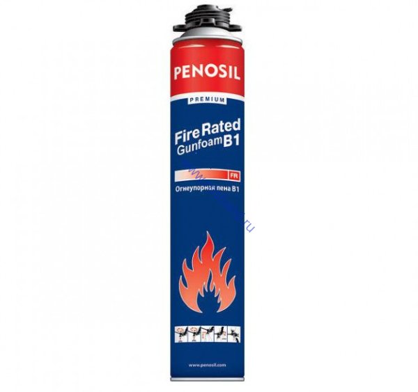 Пена монтажная PENOSIL Premium FireRated Gunfoam B1 огнеупорная, 750 ml