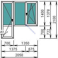 Пластиковое окно MONTBLANC Reachmond две створки и балконная дверь